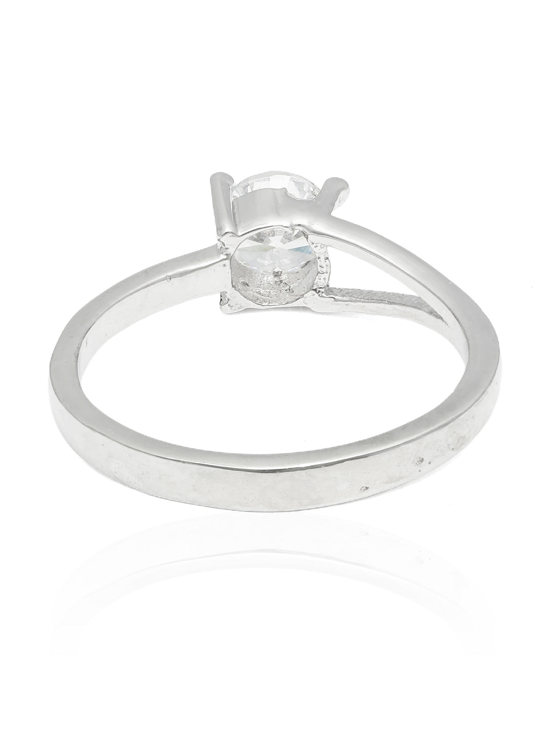 Elegant Solitaire Sterling Silver Cubic Zirconia Ring