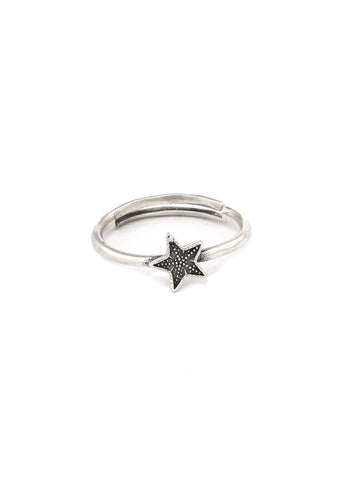 Star Motif Sterling Silver Ring