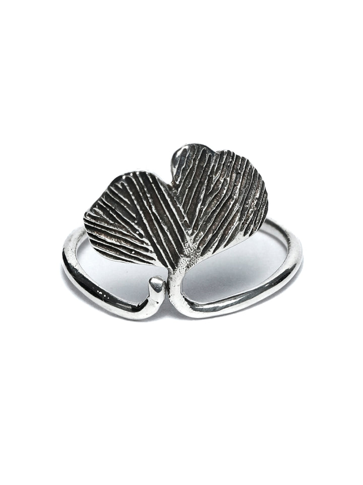 Oxidised Silver Leaf Ring