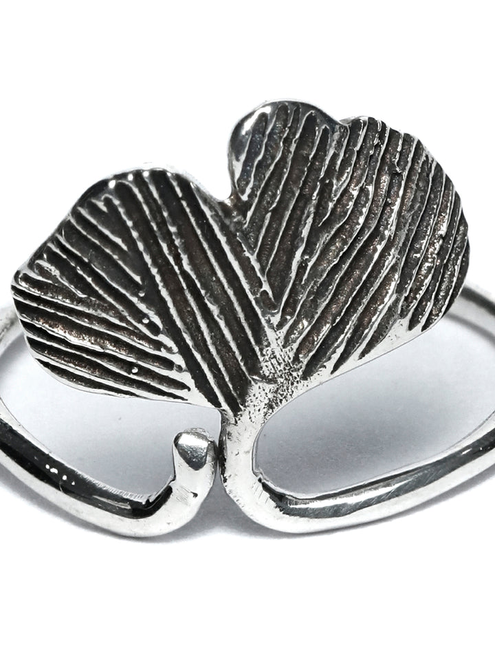 Oxidised Silver Leaf Ring