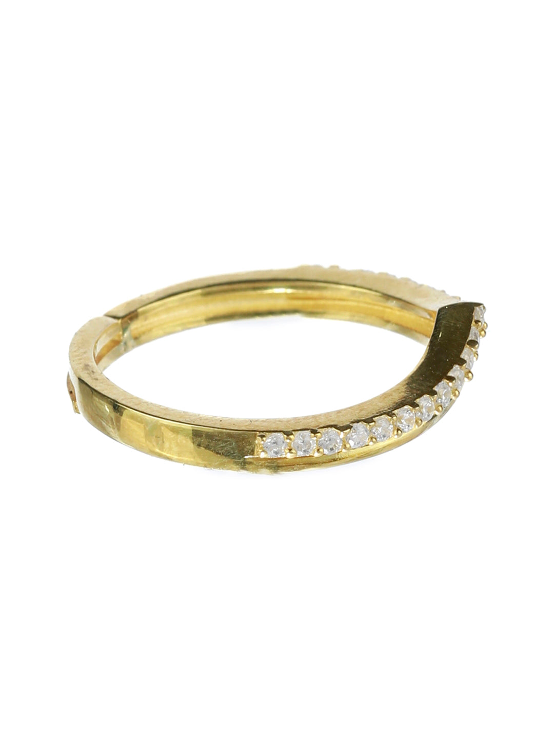 Gold Curved Crown Sterling Silver Ring