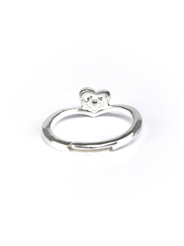 Sparkling Heart Sterling Silver Ring