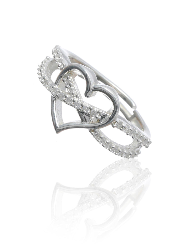 Sparking Heart Sterling Silver Ring