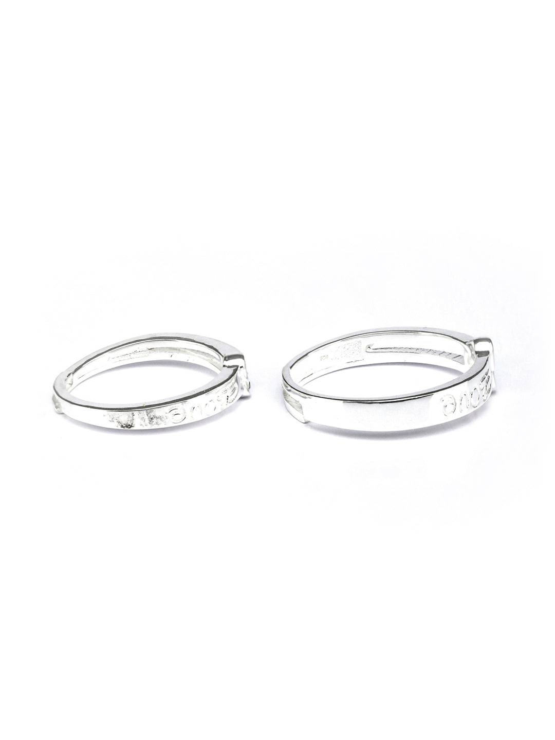 His & Her Heart Sterling Silver Couple Rings – Priyaasi