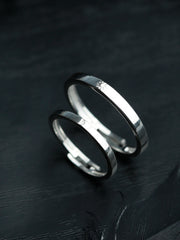 Star & Moon Sterling Silver Couple Ring