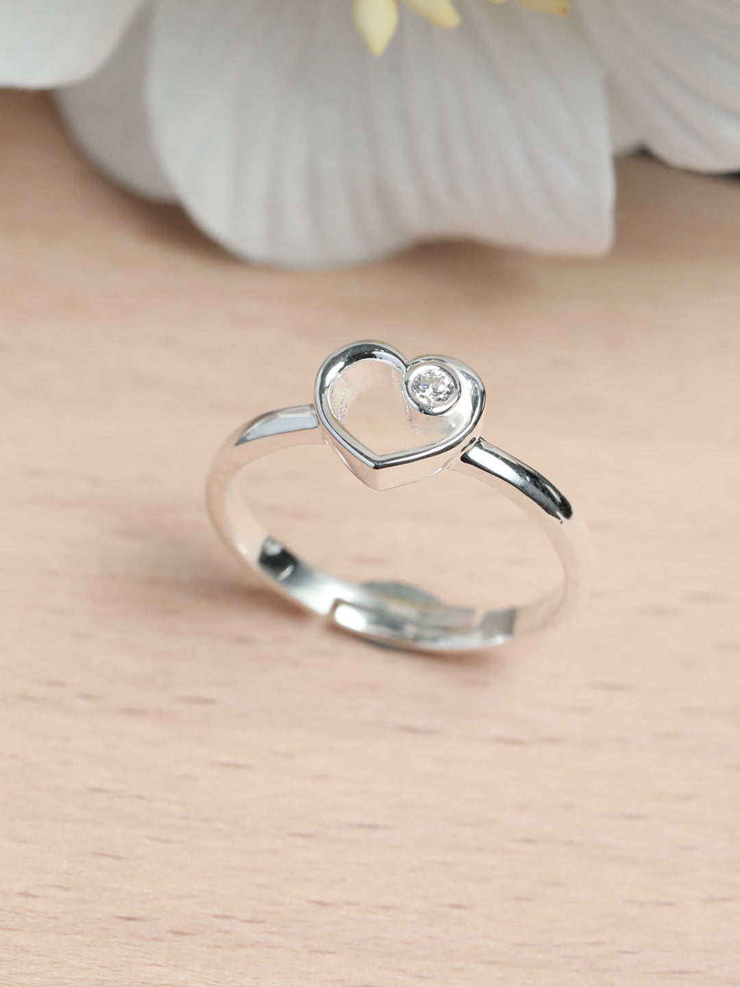 Sparkling Mini Heart Sterling Silver Ring