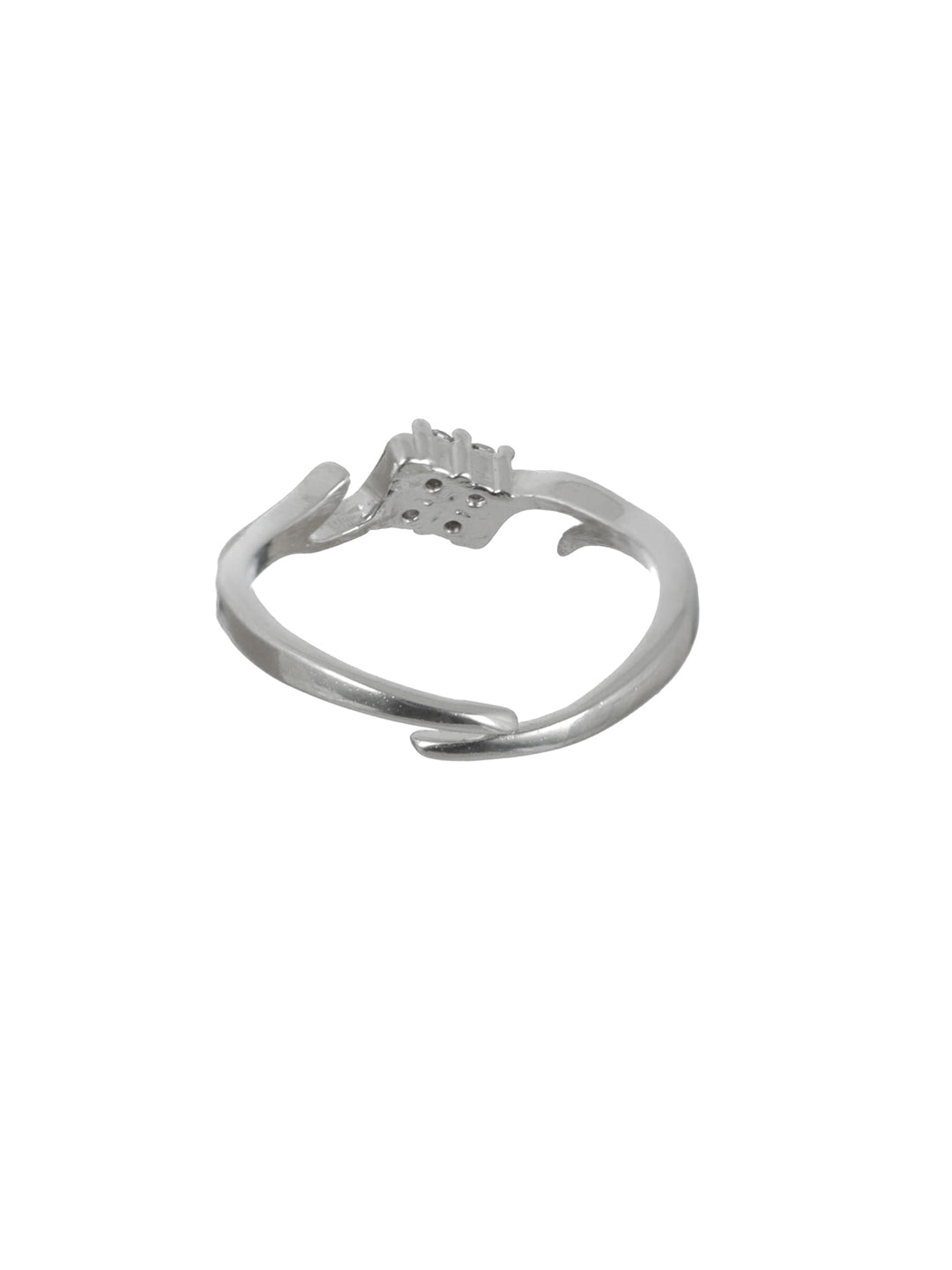 Floral American Diamond Sterling Silver Ring