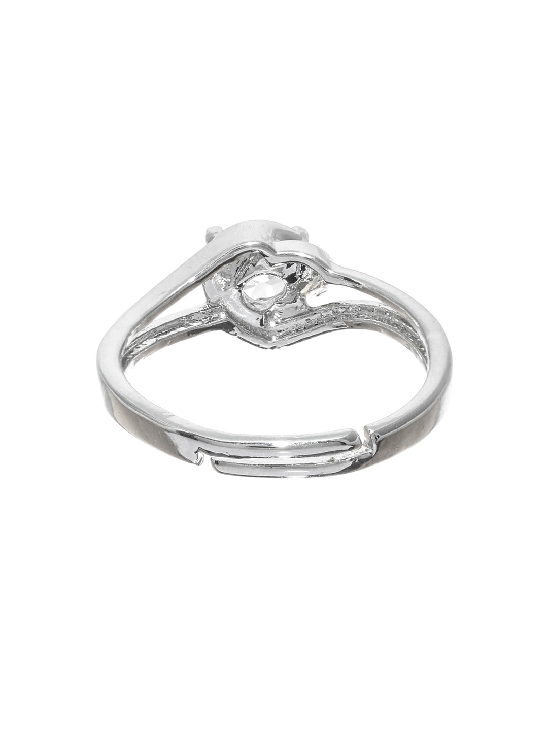 Cubic Zirconia Solitaire Silver Ring