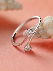 Sheer by Priyaasi Shining Hearts American Diamond Sterling Silver Ring