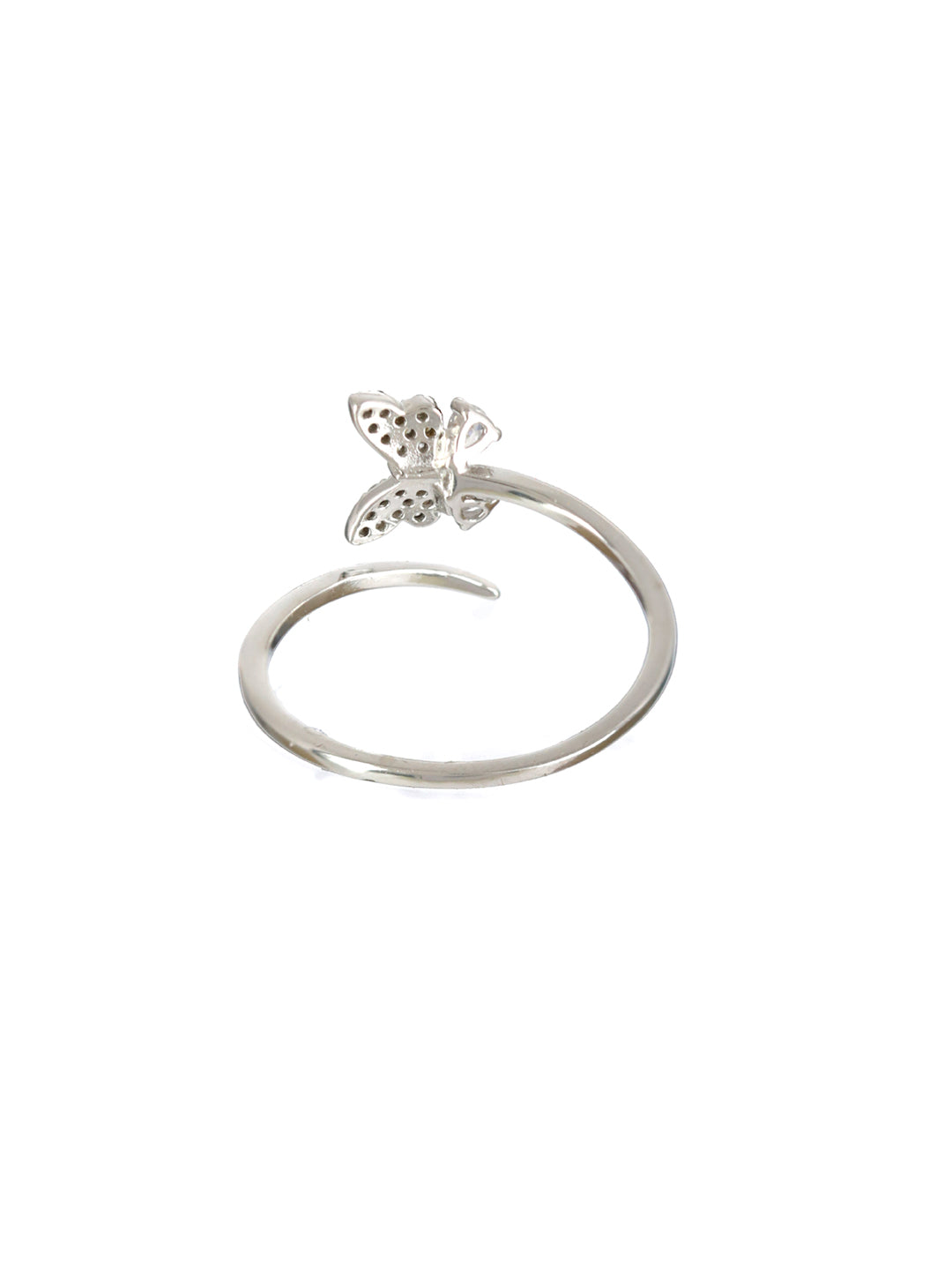 Sheer by Priyaasi Butterfly American Diamond Sterling Silver Ring