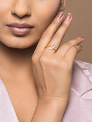Sheer by Priyaasi Hearts American Diamond Sterling Silver Ring