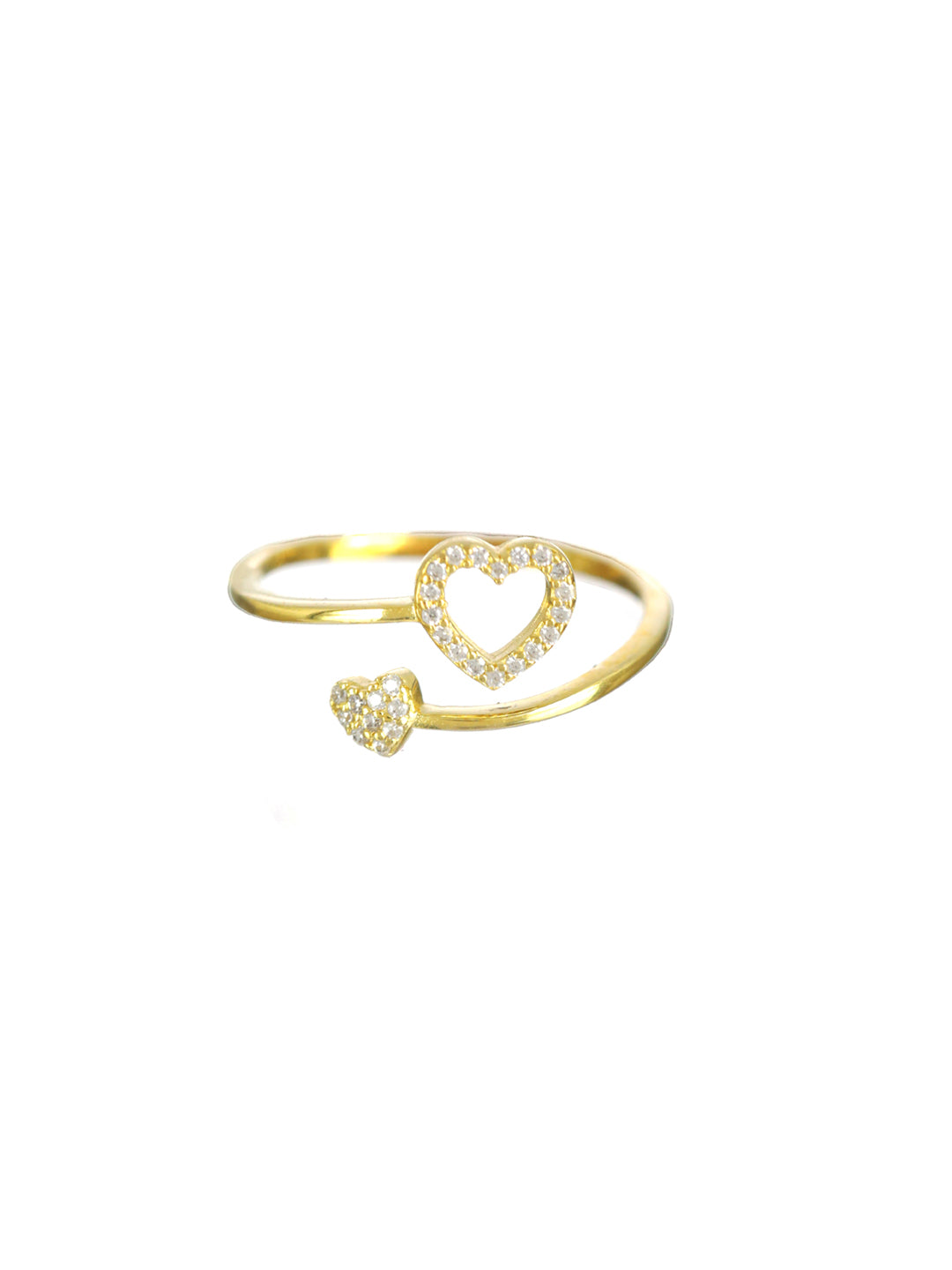 Sheer by Priyaasi Hearts American Diamond Sterling Silver Ring