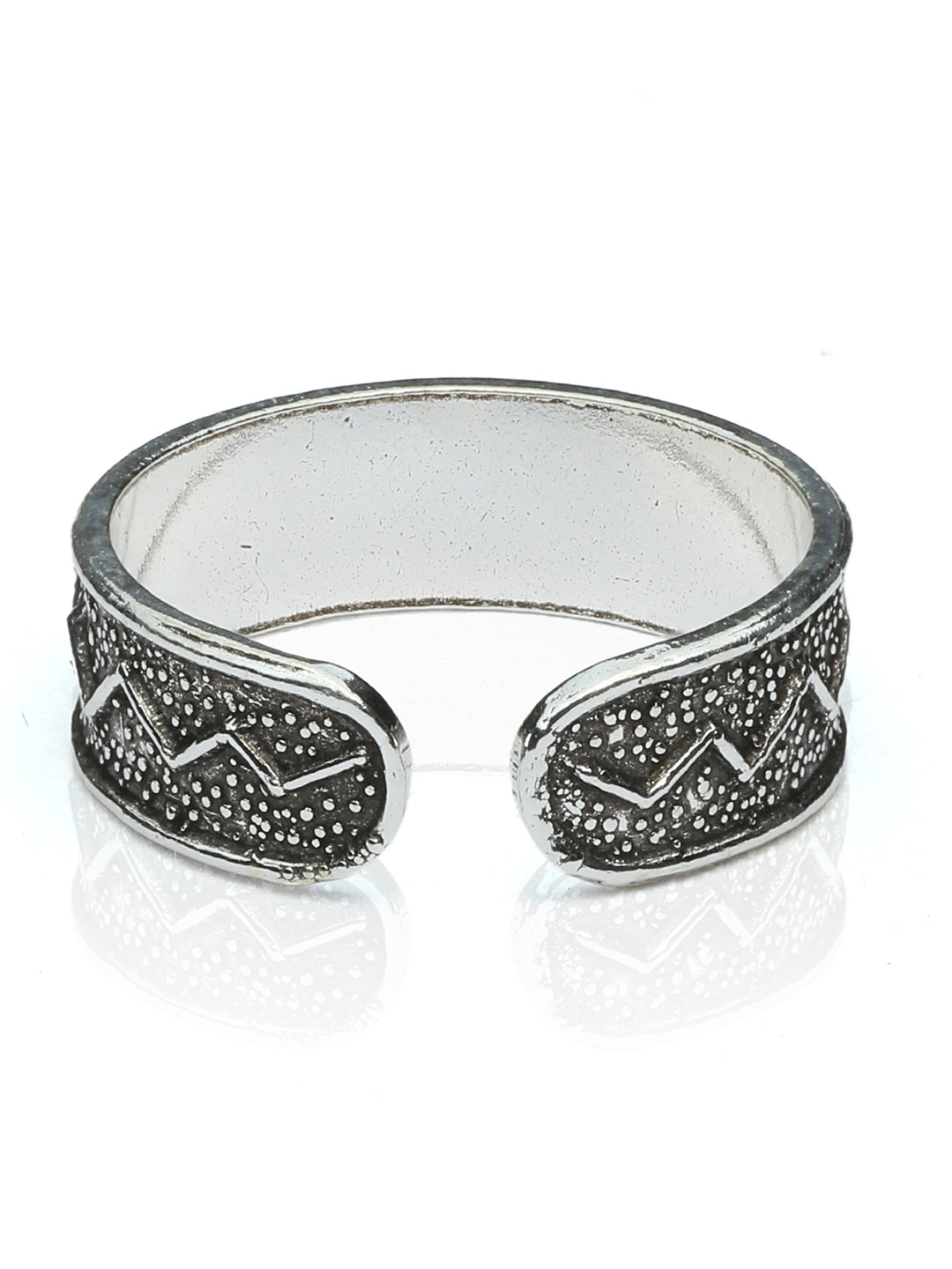 Patterned Oxidised Sterling Silver Toe Ring