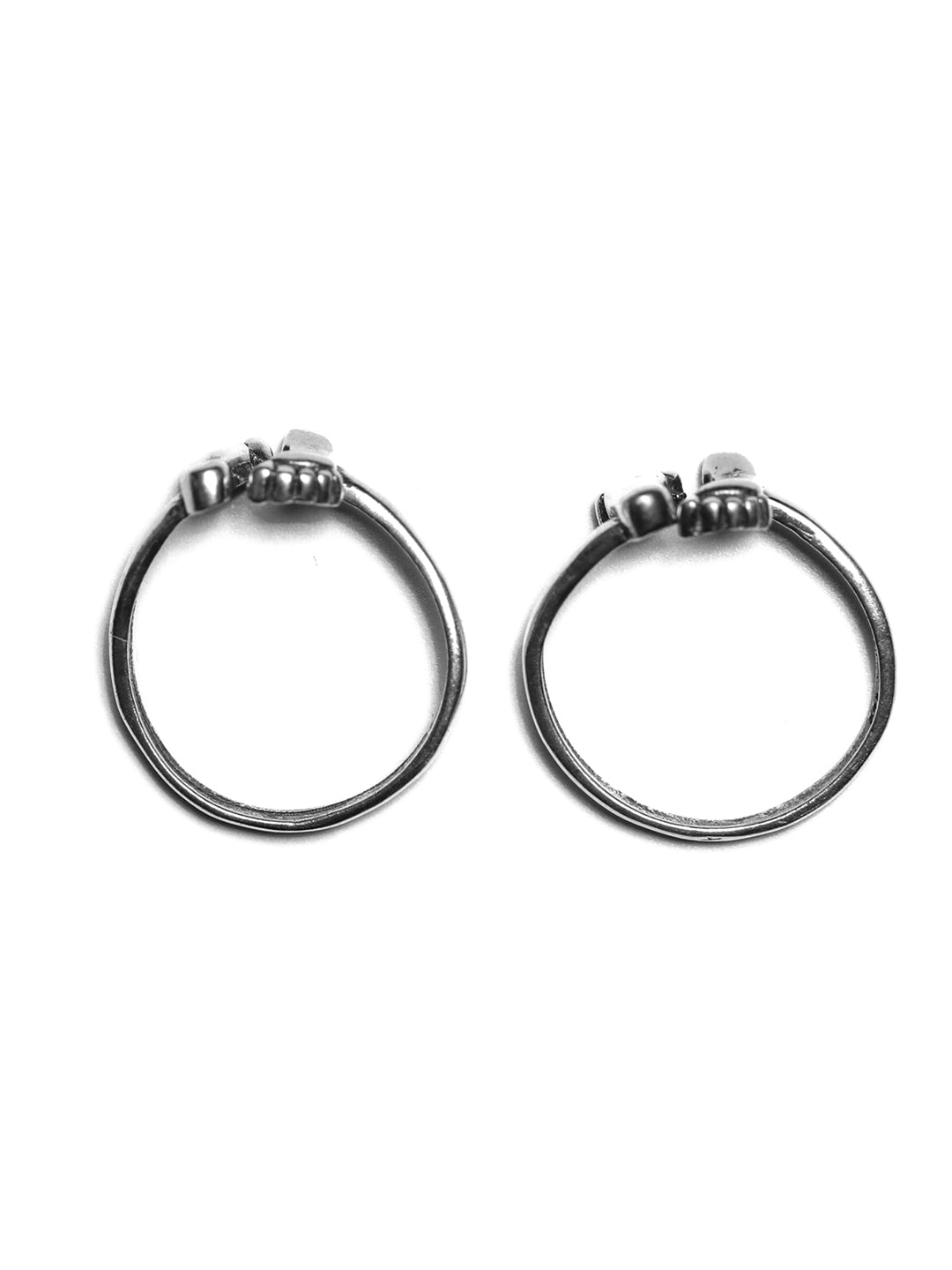 Oxidised Silver Baby Feet Toe Rings