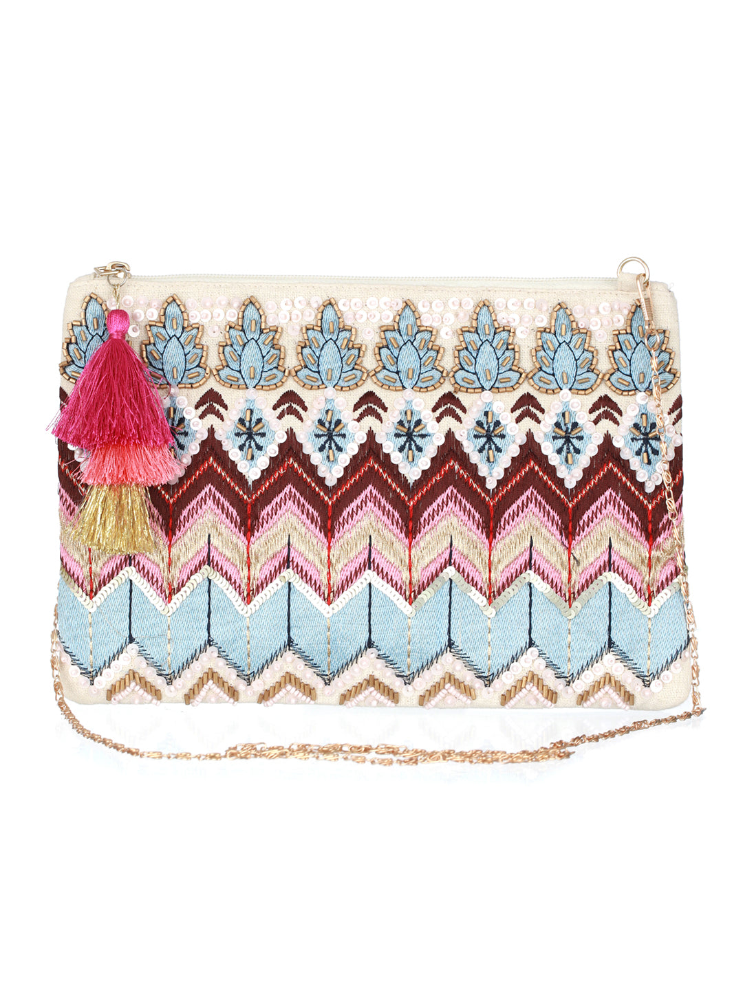 Boho Multicolor Embroidered Sling Bag