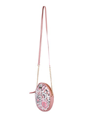 Pink Floral Motif Cross Body Bag