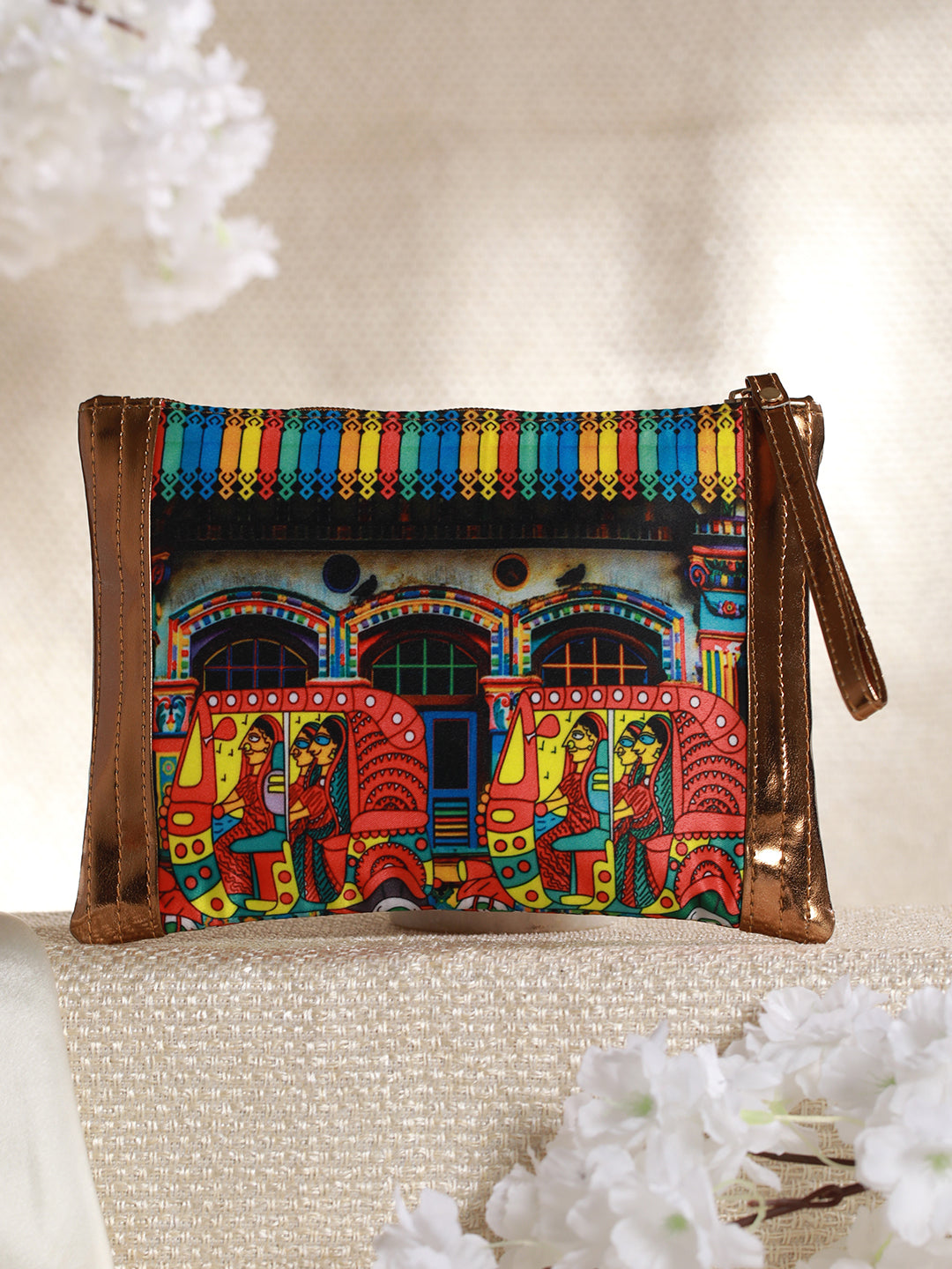 HerSawari Multicolor Printed Zipper Pouch