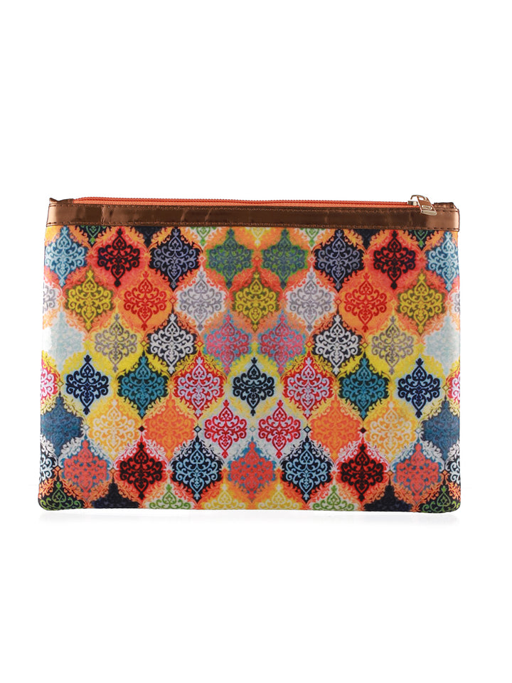 Rangrez Multicolor Ethnic Motif Zipper Pouch