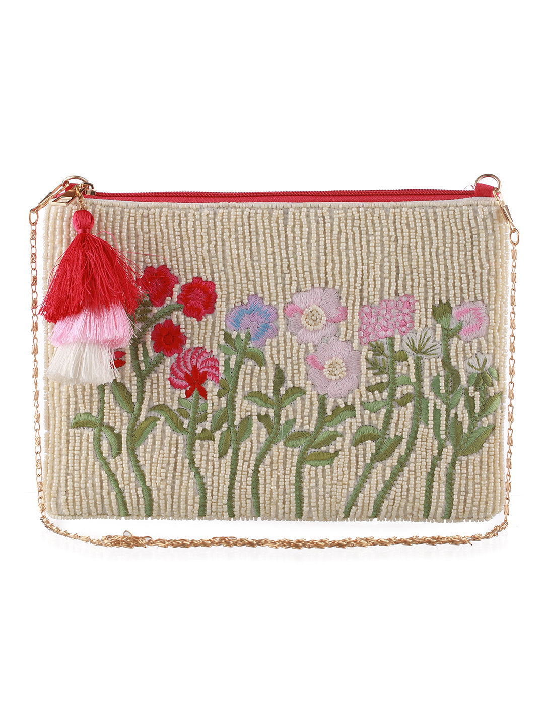 PhoolFloor Beaded Embroidered Sling Bag