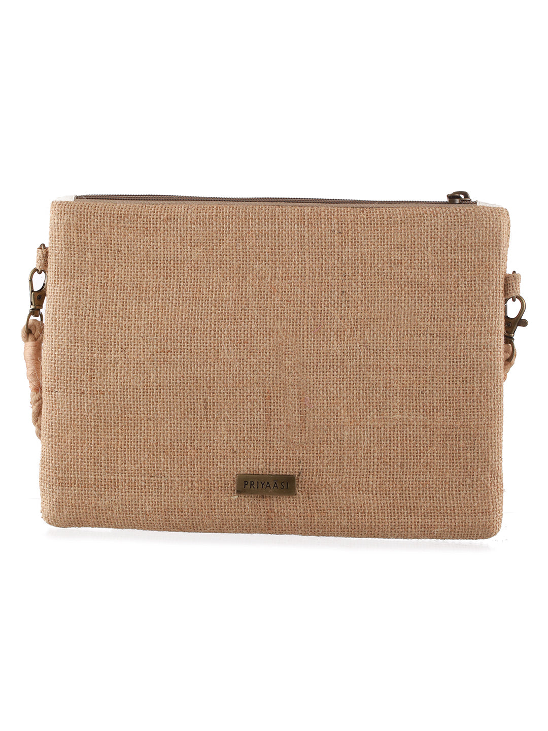 Kodi Shell Show Embellished Jute Sling Bag