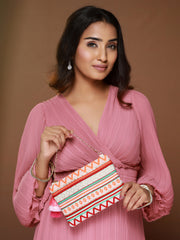 Rocking Rows Orange Gold Zipper Pouch