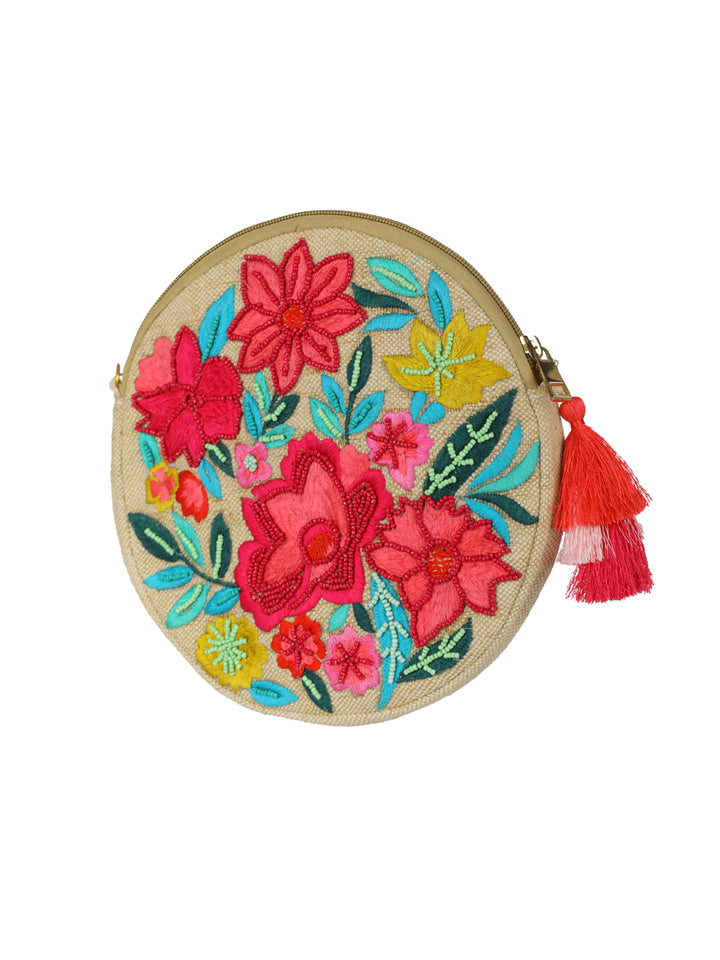 Priyaasi Phool-ing A-round Beaded Cross Body Bag