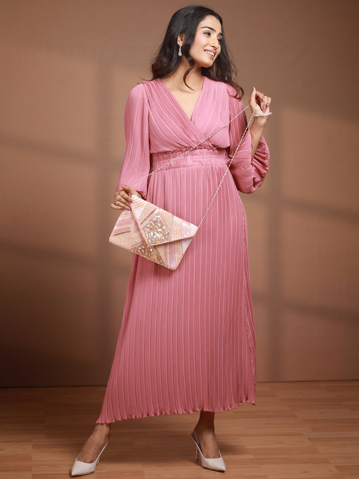 Priyaasi Pink SequinSync Beaded Sling Bag