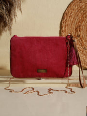 The Ruling Solid Pink Utility Zipper Pouch