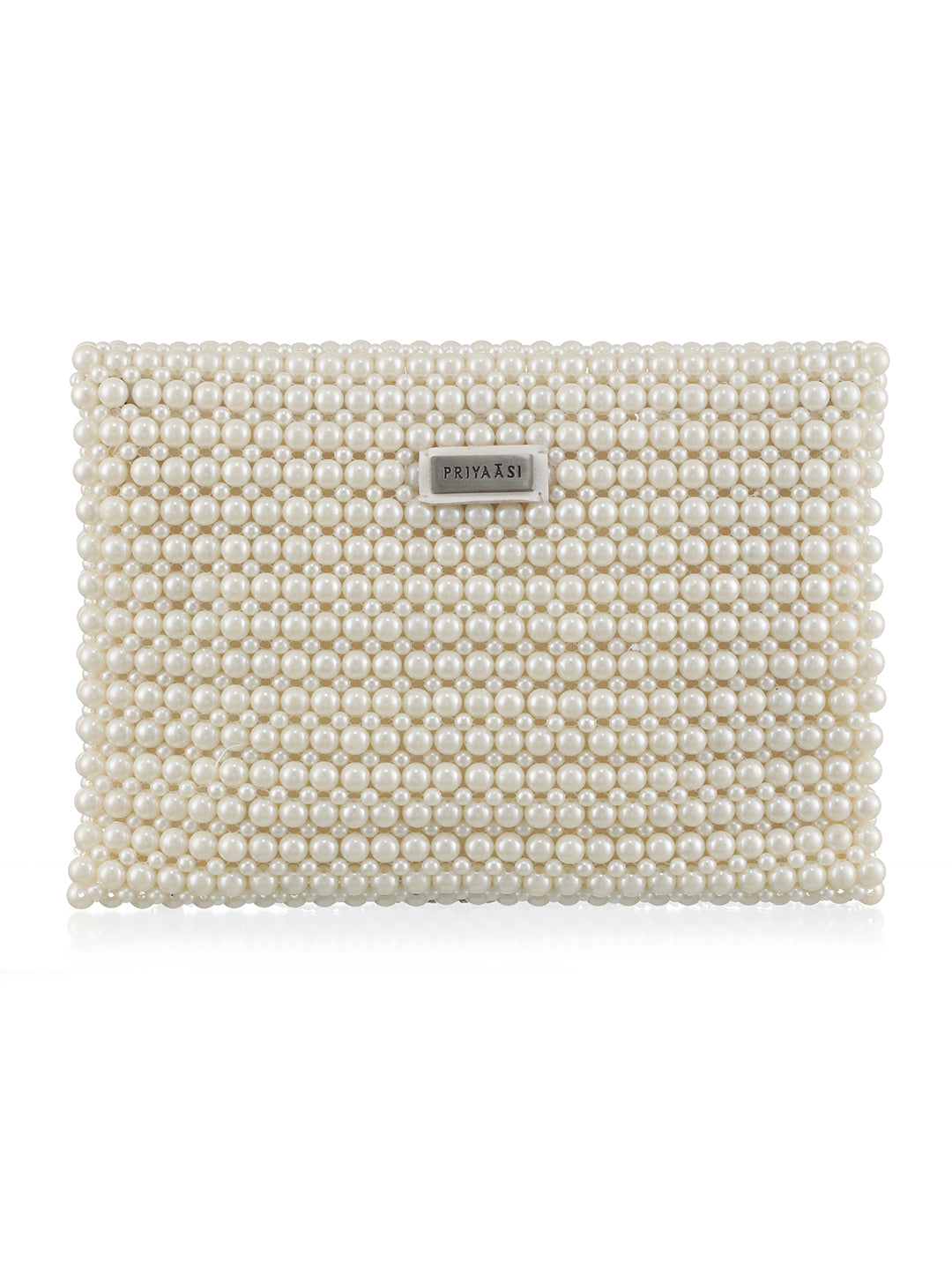 Pearl Perfection Beaded White Sling Bag