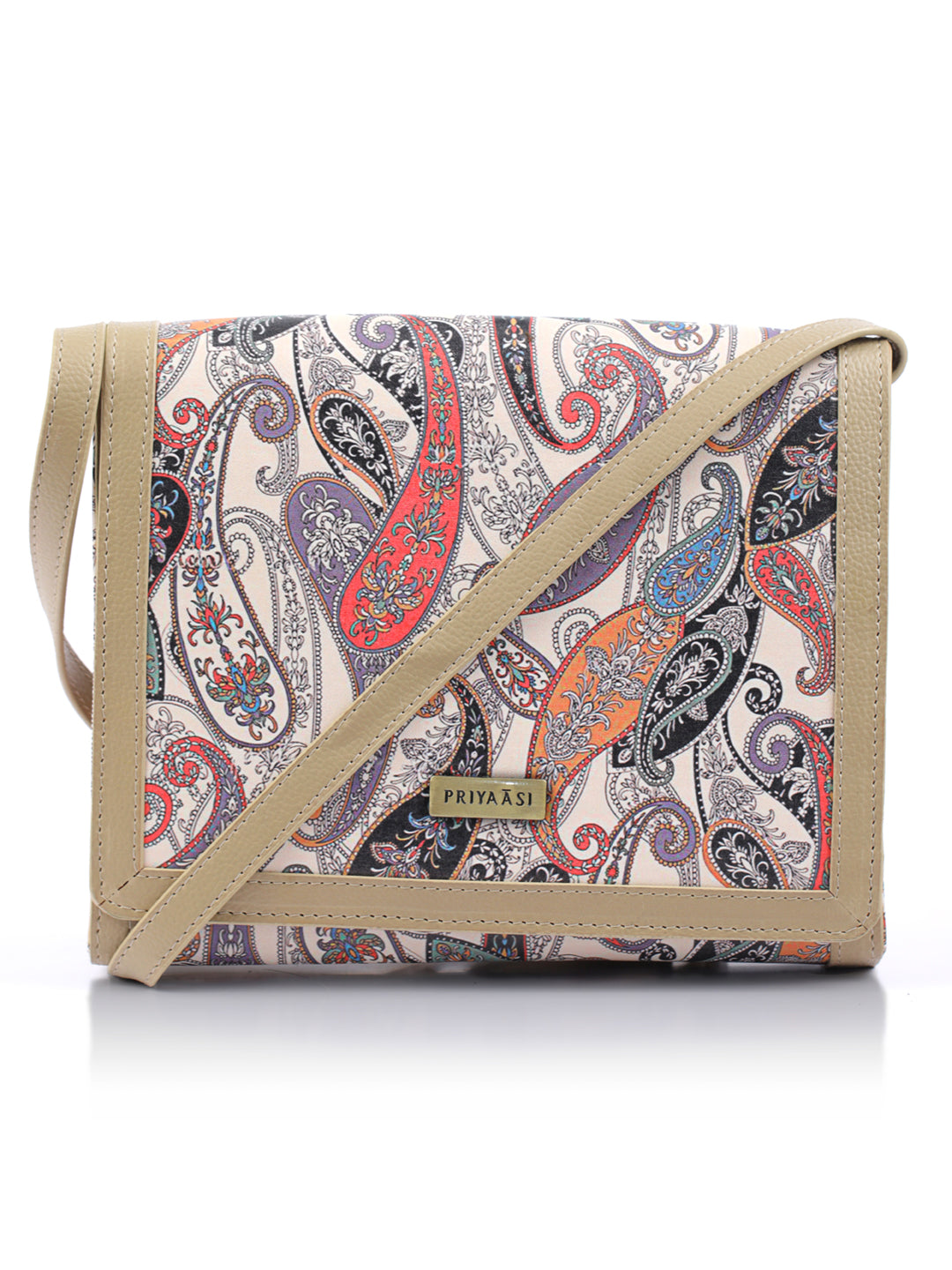 Paisley Kalamkari Floral Two Fold Wallet and Sling Bag Set