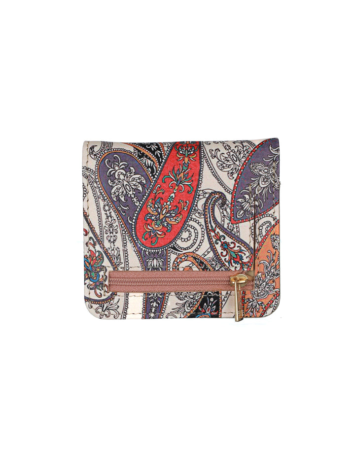 Paisley Kalamkari Floral Two Fold Wallet and Sling Bag Set