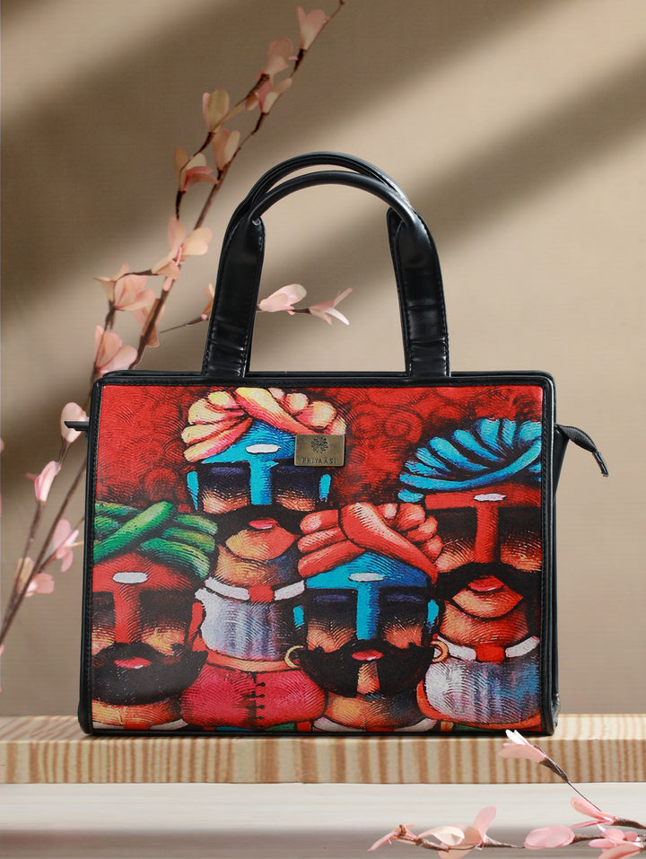 Rajasthani Folk Digital Print Tote Bag