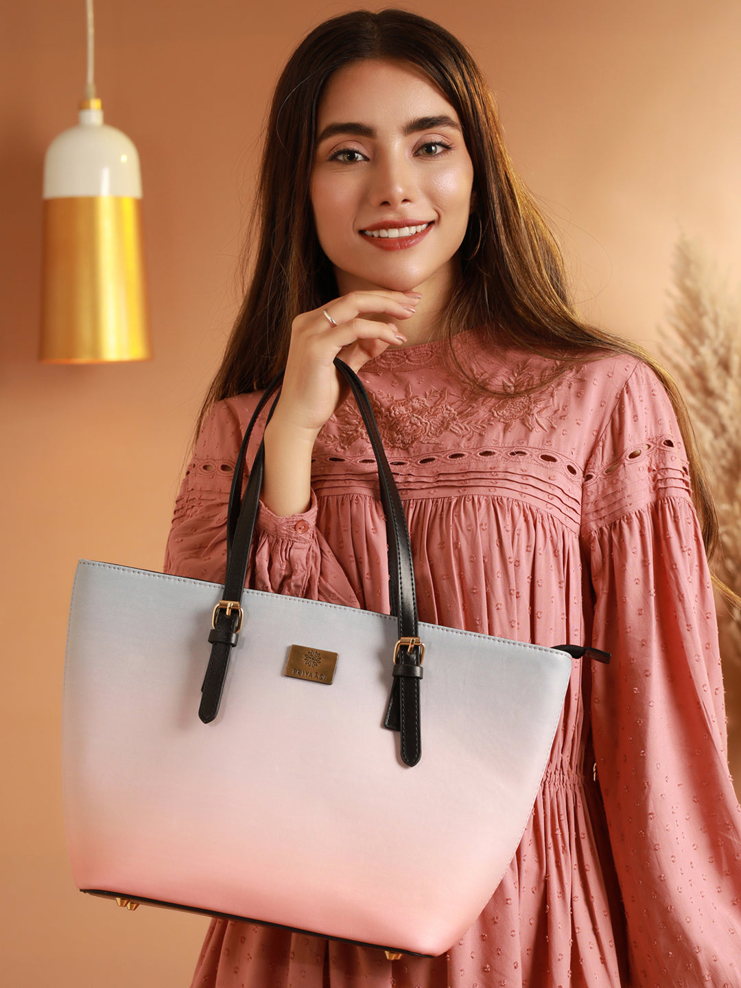 Peach & Blue Ombre Tote Bag – Priyaasi