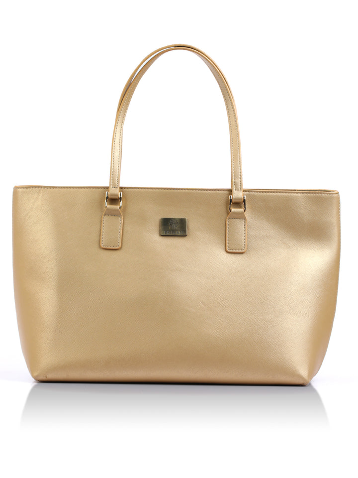 Metallic Gold Solid Laptop Sleeve and Tote Bag Set