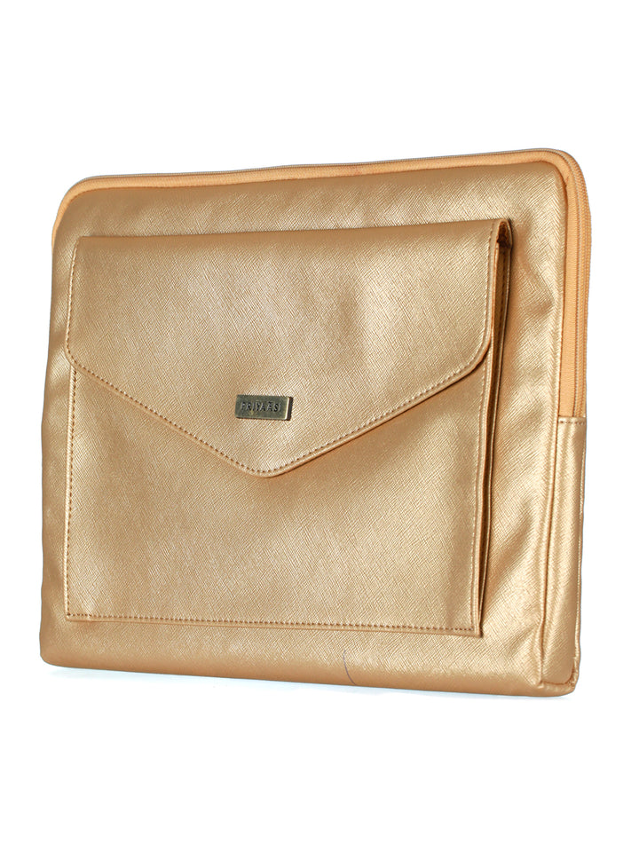 Metallic Gold Solid Laptop Sleeve and Tote Bag Set